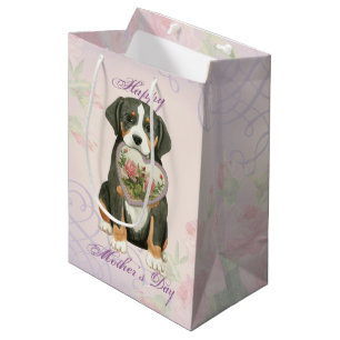 Greater Swiss Mountain Dog Heart Mum Medium Gift Bag