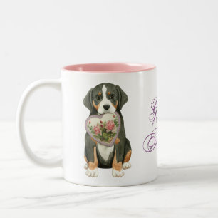Greater Swiss Mountain Dog Heart Mum Two-Tone Coffee Mug