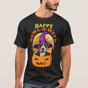 Greater Swiss Mountain Dog Howl-O-Ween Witch Funny T-Shirt