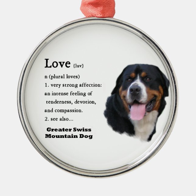 Greater Swiss Mountain Dog Love is... Metal Tree Decoration (Front)