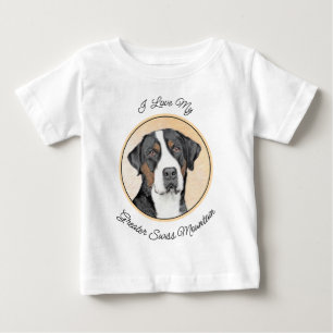 Greater Swiss Mountain Dog Painting - Original Art Baby T-Shirt