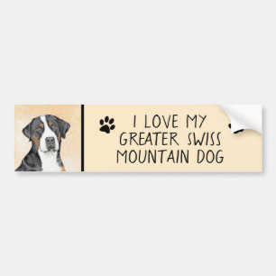 Greater Swiss Mountain Dog Painting - Original Art Bumper Sticker