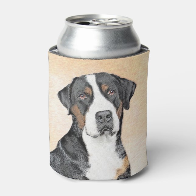 Greater Swiss Mountain Dog Painting - Original Art Can Cooler (Can Front)