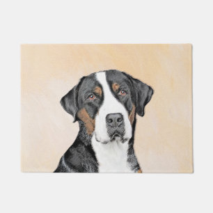 Greater Swiss Mountain Dog Painting - Original Art Doormat