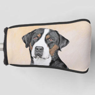 Greater Swiss Mountain Dog Painting - Original Art Golf Head Cover