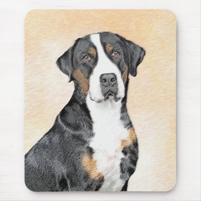 Greater Swiss Mountain Dog Painting - Original Art Mouse Mat (Front)