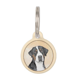 Greater Swiss Mountain Dog Painting - Original Art Pet Tag