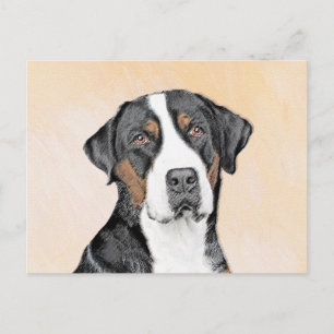 Greater Swiss Mountain Dog Painting - Original Art Postcard