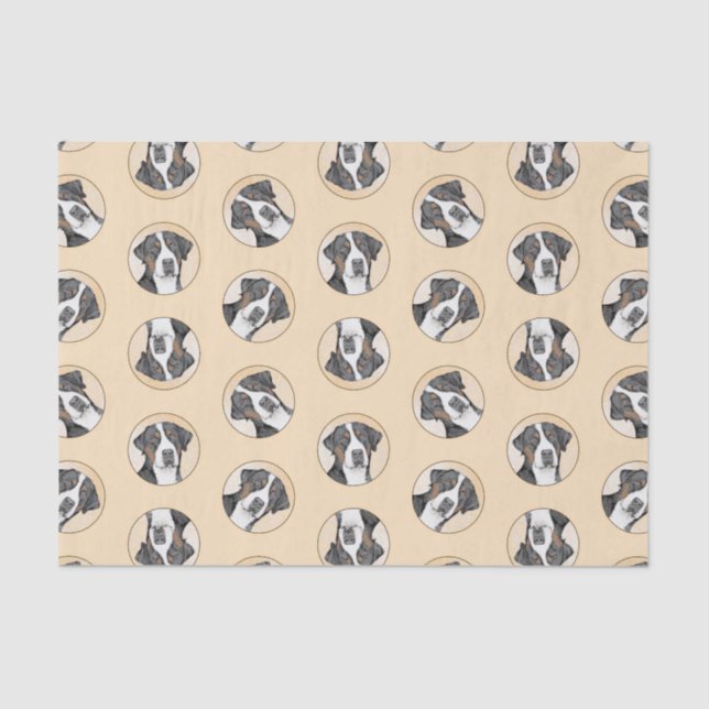 Greater Swiss Mountain Dog Painting Original Art Tissue Paper (Front)