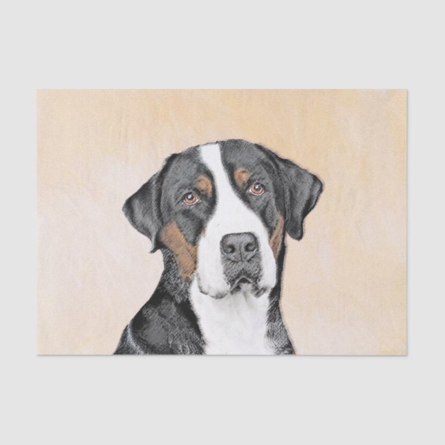 Greater Swiss Mountain Dog Painting - Original Art Tissue Paper (Front)