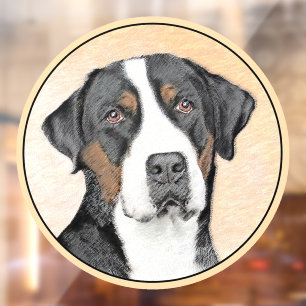 Greater Swiss Mountain Dog Painting - Original Art Window Cling