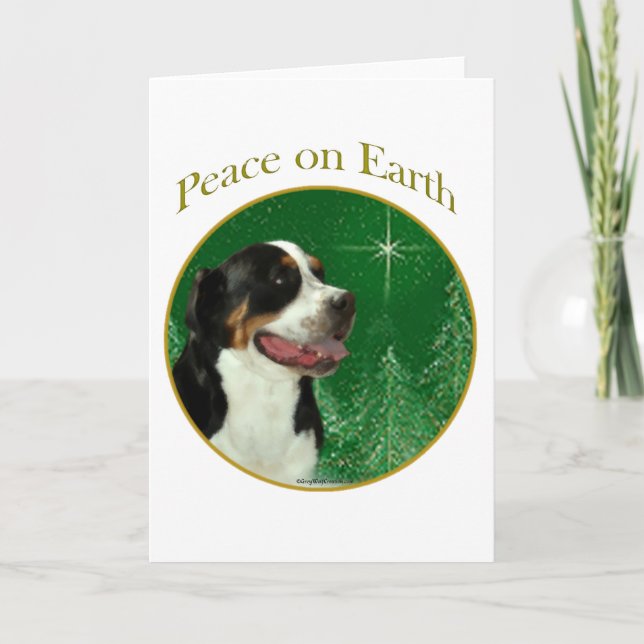 Greater Swiss Mountain Dog Peace Holiday Card (Front)