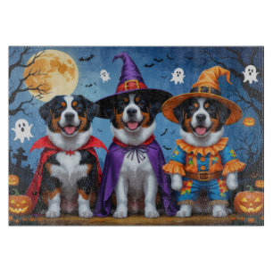 Greater Swiss Mountain Dog Pumpkin Halloween Funny Cutting Board