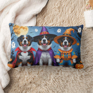 Greater Swiss Mountain Dog Pumpkin Halloween Funny Lumbar Cushion