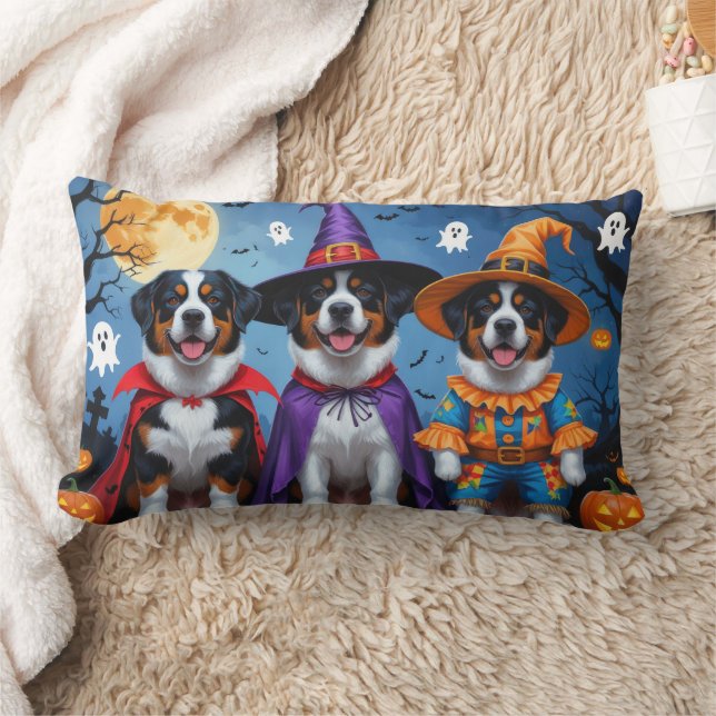 Greater Swiss Mountain Dog Pumpkin Halloween Funny Lumbar Cushion (Blanket)