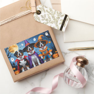 Greater Swiss Mountain Dog Pumpkin Halloween Funny Rectangular Sticker