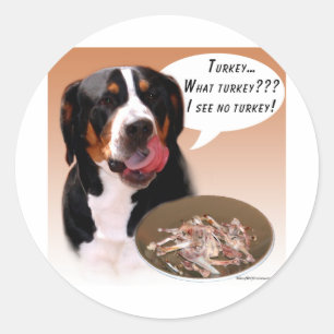 Greater Swiss Mountain Dog Turkey Classic Round Sticker