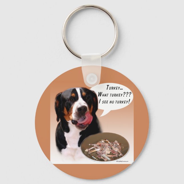 Greater Swiss Mountain Dog Turkey Key Ring (Front)