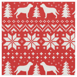 Greater Swiss Mountain Dogs Christmas Pattern Red Fabric