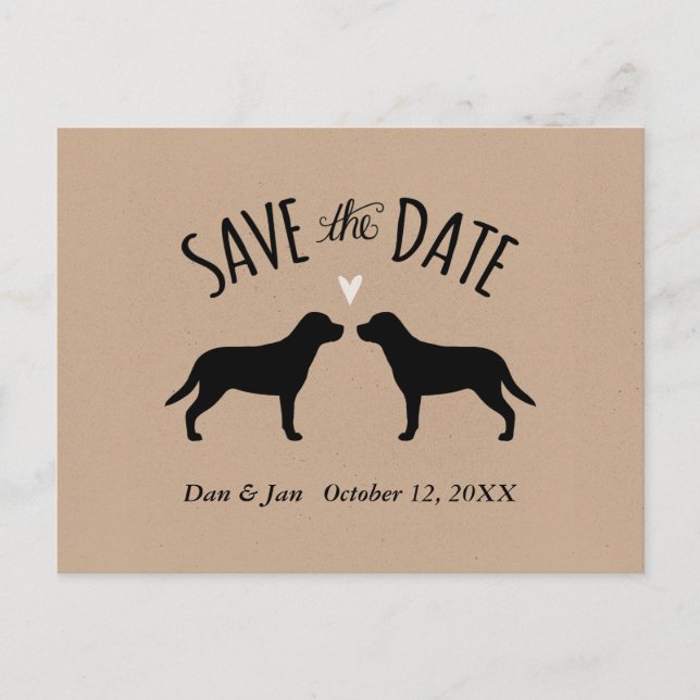 Greater Swiss Mountain Dogs Wedding Save the Date Announcement Postcard (Front)