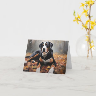 Greater Swiss Mountain in Autumn Leaves Fall Card