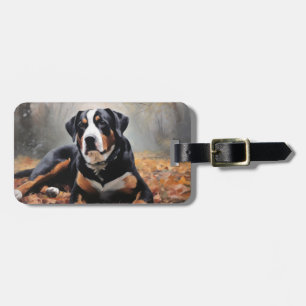 Greater Swiss Mountain in Autumn Leaves Fall Luggage Tag