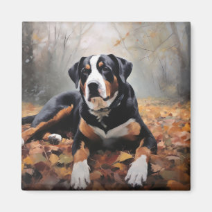 Greater Swiss Mountain in Autumn Leaves Fall Magnet