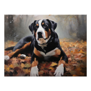 Greater Swiss Mountain in Autumn Leaves Fall Poster