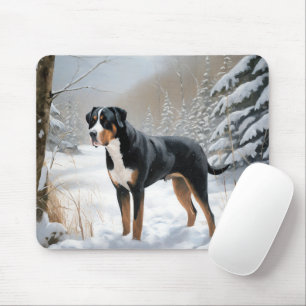 Greater Swiss Mountain Let It Snow Christmas Mouse Mat