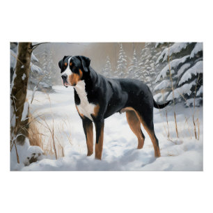 Greater Swiss Mountain Let It Snow Christmas Poster