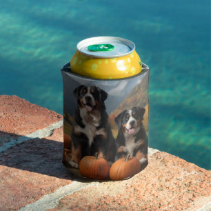 Greater Swiss Mountain Pup Autumn Delight Pumpkin Can Cooler