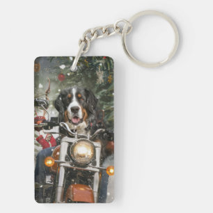 Greater Swiss Mountain Riding Motorcycle Christmas Key Ring