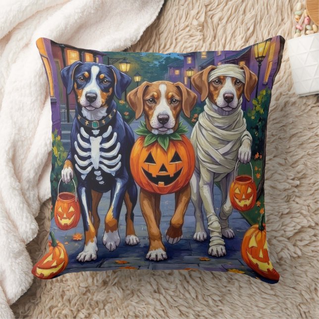Greater Swiss Mountain Trick-or-Treating Halloween Cushion (Blanket)