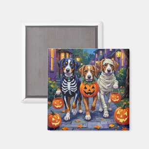 Greater Swiss Mountain Trick-or-Treating Halloween Magnet