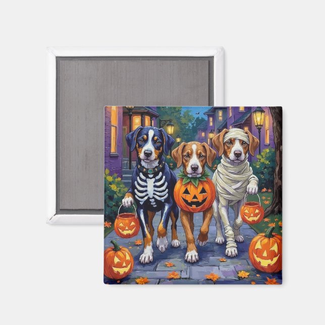 Greater Swiss Mountain Trick-or-Treating Halloween Magnet (Front/Back)