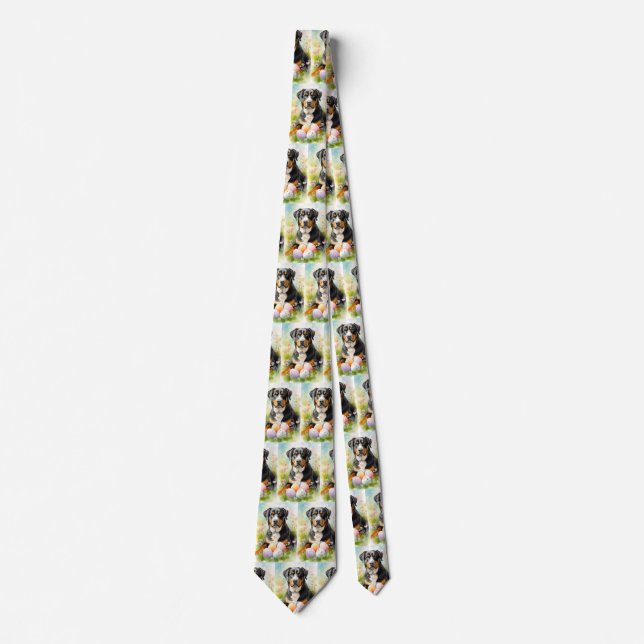 Greater Swiss Mountain with Easter Eggs Tie (Front)