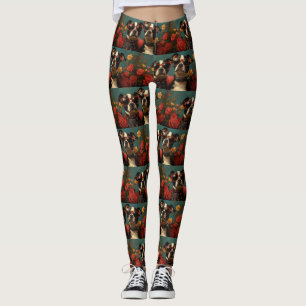 Greater Swiss With Heart Roses Valentine's Day Leggings