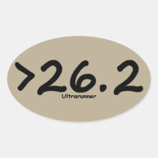 Greater than 26.2 Ultrarunner (4)stickers brown Oval Sticker