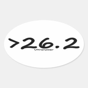 Greater than 26.2 Ultrarunner (4)stickers Oval Sticker