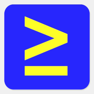 Greater Than or Equal Square Sticker
