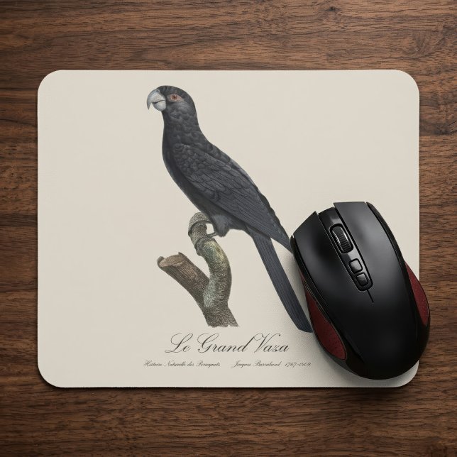 Greater Vasa Parrot, Coracopsis Vasa Illustration Mouse Mat (Greater Vasa Parrot, Coracopsis Vasa Illustration. Mouse Pad)