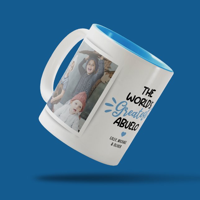 Greatest Abuelo Father's Day 2 Photo Two-Tone Coffee Mug (Creator Uploaded)