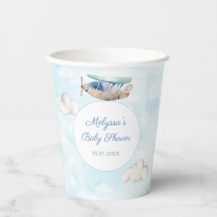Greatest Adventure Aeroplane Baby Shower Party Paper Cups