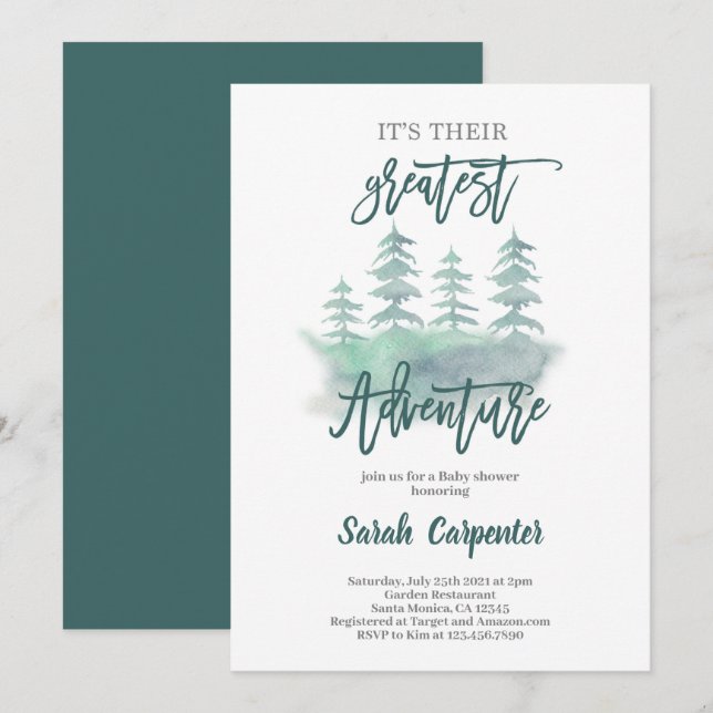 Greatest Adventure Baby Shower Invitation (Front/Back)