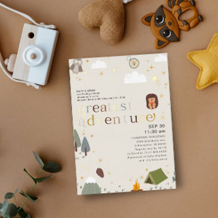 Greatest Adventure Gender Neutral Baby Shower Gold