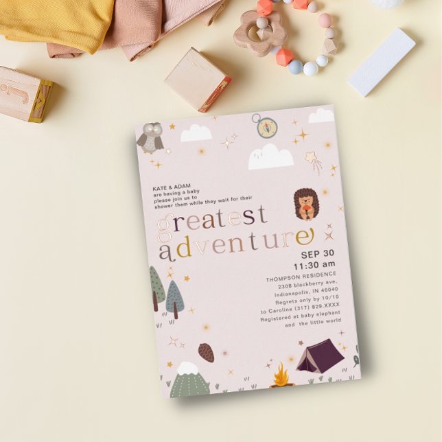 Greatest Adventure Girl Pink Baby Shower Rose Gold (Creator Uploaded)