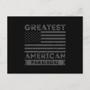 Greatest American Paralegal Gift USA Flag Postcard