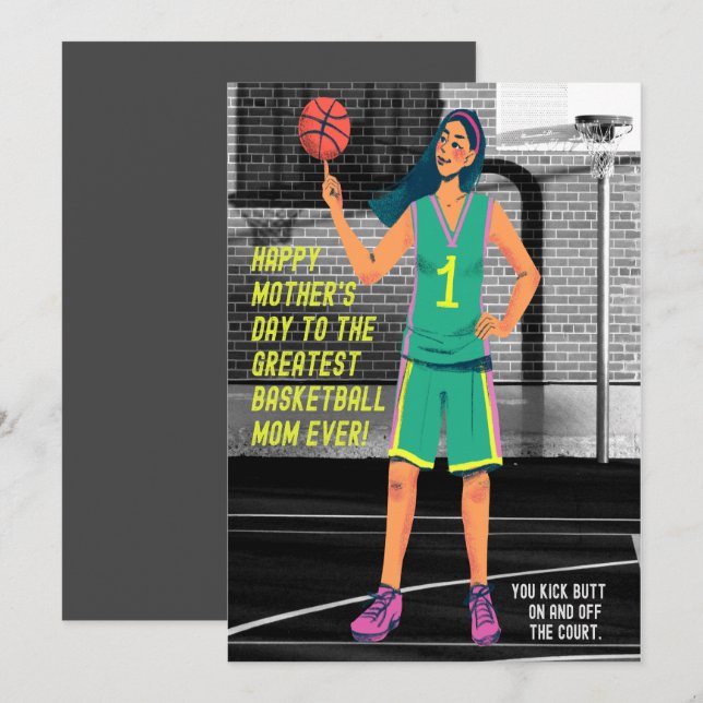 GREATEST BASKETBALL MOM EVER  HOLIDAY CARD (Front/Back)