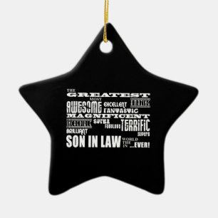 Greatest Best Sons in Law Birthday & Wedding Party Ceramic Tree Decoration