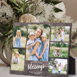 Greatest Blessings Call me Mum 6 Photo Rustic Wood Plaque<br><div class="desc">Rustic photo plaque which you can personalise with 6 of your favourite pictures. The design has a brown rustic country wood look, lettered with brush script and modern uppercase typography. The wording reads "my greatest blessings call me mum" and you can edit Mum to Momma or Mummy for example. Upload...</div>